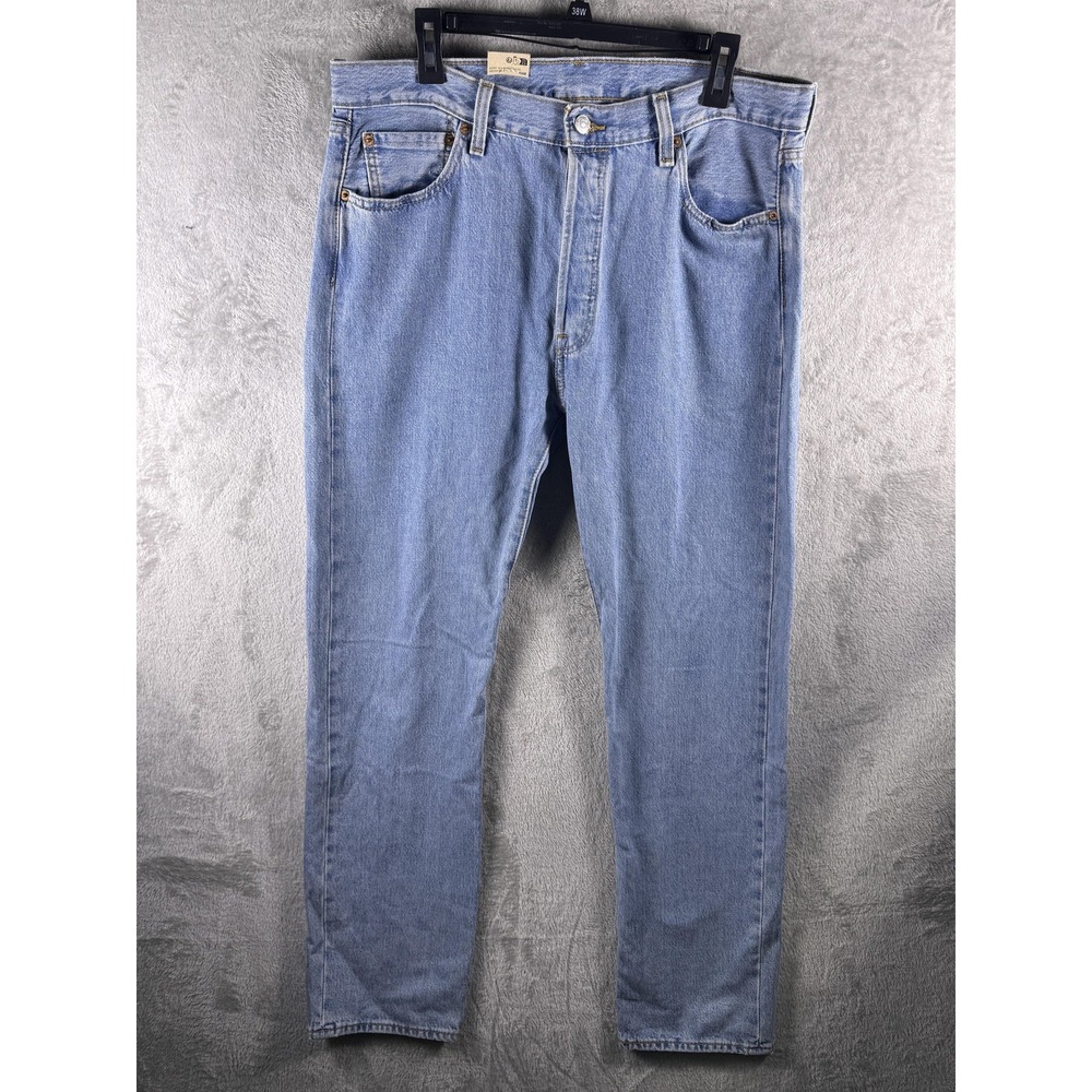 NWT Levis 501 Jeans Mens 36x34 Blue Regular Fit Straight Light Wash Denim Pants